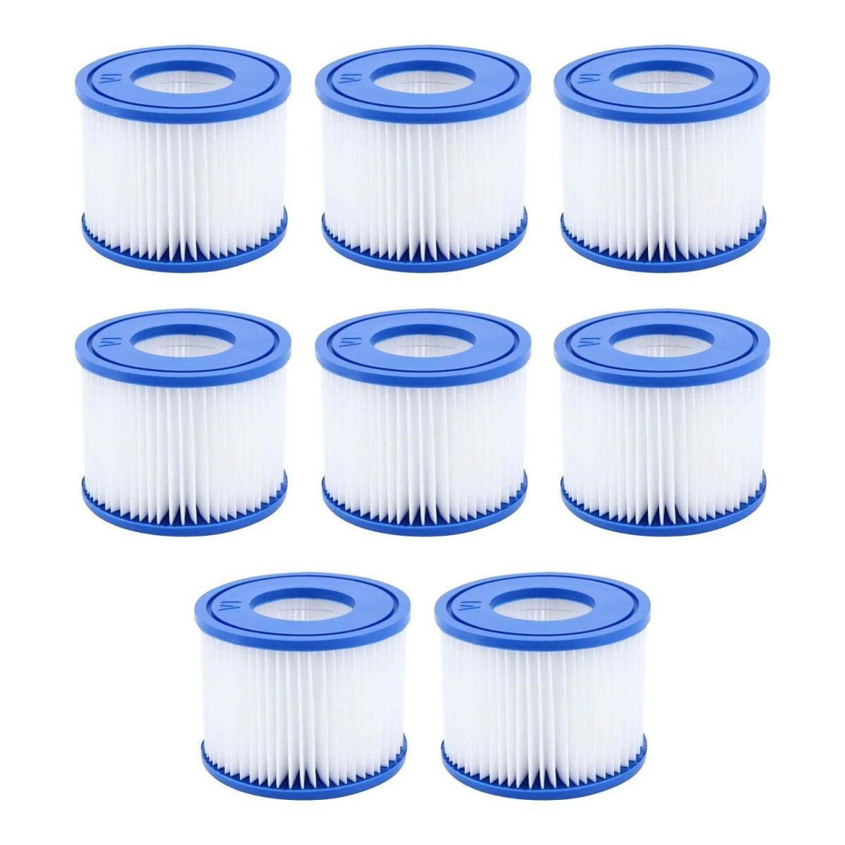 NOVEDEN 8 Pack Hot Tub Spa Filter Replacement Cartridge Size ? (Blue and White) NE-FR-100-JIZ