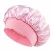 Solid Color Shower Cap for Women Satin Wide-Brimmed Bath Cap Reusable Shower Cap for All Hair Lengths (Pink)