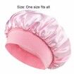 Solid Color Shower Cap for Women Satin Wide-Brimmed Bath Cap Reusable Shower Cap for All Hair Lengths (Pink)