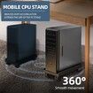 Adjustable Mobile CPU Stand, Ventilated Computer Tower Stand PC Tower Stand with 4 Caster Wheels Fits Most PC