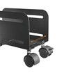Single Black Computer Tower Desktop ATX-Case, CPU Steel Rolling Stand, Adjustable Mobile Cart Holder with Locking Caster Wheels (1 Pack Cart)