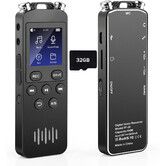 Digital Voice Recorder 48GB 32H Battery Time Voice Activated Recorder with Noise Reduction Audio Recorder with Playback