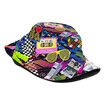 Funny Retro 80s 90s Style Design Summer Unisex Reversible Print Bucket Hat