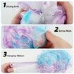 Bath Sponges Loofahs 70 Grams Large Size,4 Pack Shower Sponge Exfoliating Cleaning Bath Loofa Body Scrubber Balls for Women Men Children Washing
