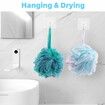 Bath Sponges Loofahs 70 Grams Large Size,4 Pack Shower Sponge Exfoliating Cleaning Bath Loofa Body Scrubber Balls for Women Men Children Washing