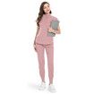 Scrubs Set for Women Nurse Uniform Jogger Suit Stretch Top & Pants with Multi Pocket for Nurse Esthetician Workwear (Pink,Size:X-Large)