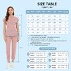 Scrubs Set for Women Nurse Uniform Jogger Suit Stretch Top & Pants with Multi Pocket for Nurse Esthetician Workwear (Pink,Size:X-Large)