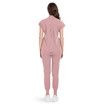 Scrubs Set for Women Nurse Uniform Jogger Suit Stretch Top & Pants with Multi Pocket for Nurse Esthetician Workwear (Pink,Size:Medium)