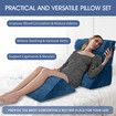 4pcs Bed Wedge Pillow Set Head Neck Back Leg Memory Foam Support Adjustable Triangular Velvet Fabric Cushion