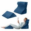 4pcs Bed Wedge Pillow Set Head Neck Back Leg Memory Foam Support Adjustable Triangular Velvet Fabric Cushion