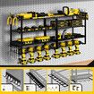 Power Tool Organiser 4 Tier Garage Shelving Unit Wall Mounted Metal Storage Rack Shelves Warehouse Drill Wrench Holder Hanger