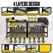 Power Tool Organiser 4 Tier Garage Shelving Unit Wall Mounted Metal Storage Rack Shelves Warehouse Drill Wrench Holder Hanger