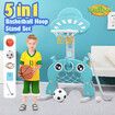 Kids Basketball Hoop Stand Set 5 in 1 Activity Centre Golf Game Ring Toss Football Gate Adjustable Indoor Outdoor Playset