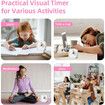 60-Minute Visual Timer with Night Light, Countdown Timer for Classroom Home Kitchen Office, Pomodoro Timer with Rainbow Pattern for Kids (Pink)