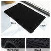 Chenille Bath Mat-Rubber Backing Bathroom Rugs Non Slip-Quick Dry Bath Mats for Bathroom Floor- Rugs Fit Under Door(Black-50*80CM)