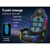 ALFORDSON LED Gaming Chair Office with 8-Point Massage Fabric Grey