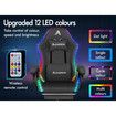 ALFORDSON LED Gaming Chair Office with 8-Point Massage Fabric Grey