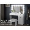 ALFORDSON Dressing Table Stool Set Makeup Mirror Desk 12 LED Bulbs White