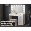 ALFORDSON Dressing Table Stool Set Makeup Mirror Desk 12 LED Bulbs Oak