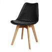 ALFORDSON 4x Dining Chairs Retro PU Leather Wooden Black