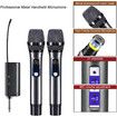 Wireless Microphones, UHF Metal Dual Handheld Cordless Microphone, Rechargeable Receiver