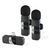 Wireless Lavalier Microphone for iPhone iPad Phone Omnidirectional External Mini Lapel Lightning Microphone for iPhone Clip-On Mic for Video Recording Podcast YouTube Live Streaming