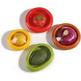 4Pcs Silicone Fruit Saver Set, Stretch Food Storage Containers for Fridge, Avocado Keeper, Onion, Lemon & Tomato Holder, Anti-Oxidation Fresh Box