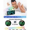 Super Loud Alarm Clock for Heavy Sleepers, RGB Digital Clock with 7 Color NightLight, Adjustable Volume, USB Charger, Teens (Pink+RGB)