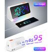 Super Loud Alarm Clock for Bedroom, Heavy Sleepers, Dynamic RGB Color Changing Clock for Teens, Kids, Small Bedside Digital Clock with LED Display, Atmosphere Light, USB Charger, White