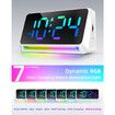 Super Loud Alarm Clock for Bedroom, Heavy Sleepers, Dynamic RGB Color Changing Clock for Teens, Kids, Small Bedside Digital Clock with LED Display, Atmosphere Light, USB Charger, White