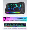 Super Loud Alarm Clock for Bedroom, Heavy Sleepers,Dynamic RGB Color Changing Clock for Teens, Kids, Small Bedside Digital Clock with LED Display, Atmosphere Light, USB Charger, Black