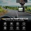 Dash Camera,4K/1080p Dash Cam Front Rear Built-in WiFi,with 64GB SD Card, Full HD 2.0Inch IPS Screen Dash Camera for Cars with App Control,G-Sensor,Loop Recording,Parking Mode