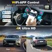 Dash Camera,4K/1080p Dash Cam Front Rear Built-in WiFi,with 64GB SD Card, Full HD 2.0Inch IPS Screen Dash Camera for Cars with App Control,G-Sensor,Loop Recording,Parking Mode