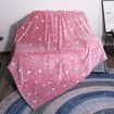 Pink 1.55*1.2m Glow in The Dark Star Night Light Blanket Kids Girls Cozy Comforter Birthday Christmas Present Rainbow Toy Decor Plush Throw