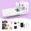 Mini Sewing Machine Electric Reverse Stitching Portable Mending Kit for Beginners 12 Stitch Patterns Extension Table