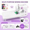 Mini Sewing Machine Electric Reverse Stitching Portable Mending Kit for Beginners 12 Stitch Patterns Extension Table