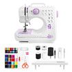 Mini Sewing Machine Electric Reverse Stitching Portable Mending Kit for Beginners 12 Stitch Patterns Extension Table