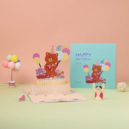 3d Gift Card Bear Cake