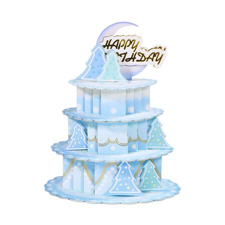 3d Gift Card Cake Star Blue Cake
