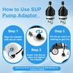 2Pcs Inflatable Boat SUP Pump Adapter,Premium Conventional Air Adapter,Sturdy SUP Air Adapter,Quickly Inflation and Strong Sealing SUP Pump Adapter,for Inflatable Boat,Paddleboard and Kayak (Black)