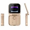 Foldable Mobile Phone Elderly Seniors FM Radio Magic Voice Blacklist Speed Dial Vibration 2 SIM Card Easy Use Gold Simple Communication Device