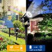 Solar Outdoor Spotlight 4 Headlights Exterior Landscape Lamp Garden Outside Wall Driveway LED 6000K Cool Light Waterproof