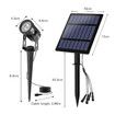 Solar Outdoor Spotlight 4 Headlights Exterior Landscape Lamp Garden Outside Wall Driveway LED 6000K Cool Light Waterproof