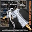 Industrial Air Blow Gun with Brass Adjustable Air Flow Nozzle and 2 Steel Air flow Extension, Pneumatic Air Compressor Accessory Tool Dust Cleaning Air Blower Gun, 1 Pack