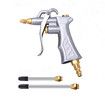 Industrial Air Blow Gun with Brass Adjustable Air Flow Nozzle and 2 Steel Air flow Extension, Pneumatic Air Compressor Accessory Tool Dust Cleaning Air Blower Gun, 1 Pack