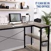 LUXSUITE Computer Desk L Shape Corner Writing Gaming Study Table Home Office Workstation with Storage Shelf