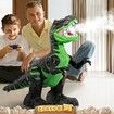 Remote Control T-rex Large Toy for Boys 4-8 Years, Realistic Tyrannosaurus with Water Mist, Light, Roars, Electric Dino Birthday Gift for Kids (Green)