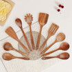 Wooden Spoons for Cooking,Wooden Utensils for Cooking Natural Teak Wooden Kitchen Utensils Set Comfort Grip (10 PCS SET)