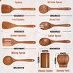 Natural Teak Wooden Kitchen Utensil Set 9 Piece with Spoon Rest Comfort Grip Cooking Utensils and Holder