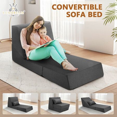 Folding Sofa Bed Couch Floor Futon Chaise Lounge Chair Mattress Comfy ...